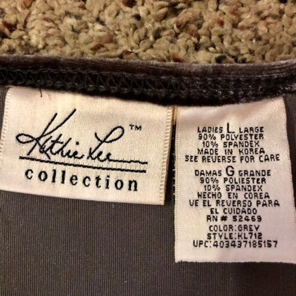 Kathie Lee Collection Blouse Womens L Used Grey Beautiful Sheen - Picture 7 of 8